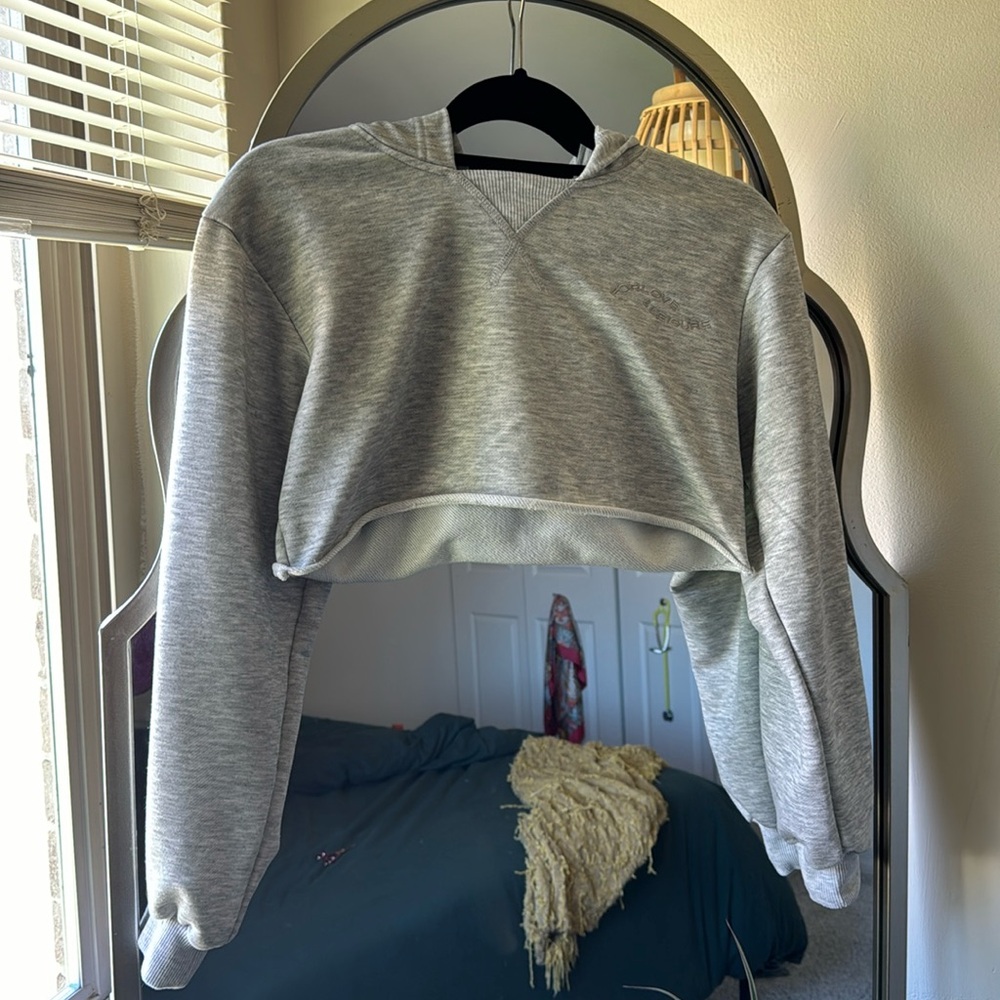 For Love and Lemons Heather Grey Cropped Hoodie